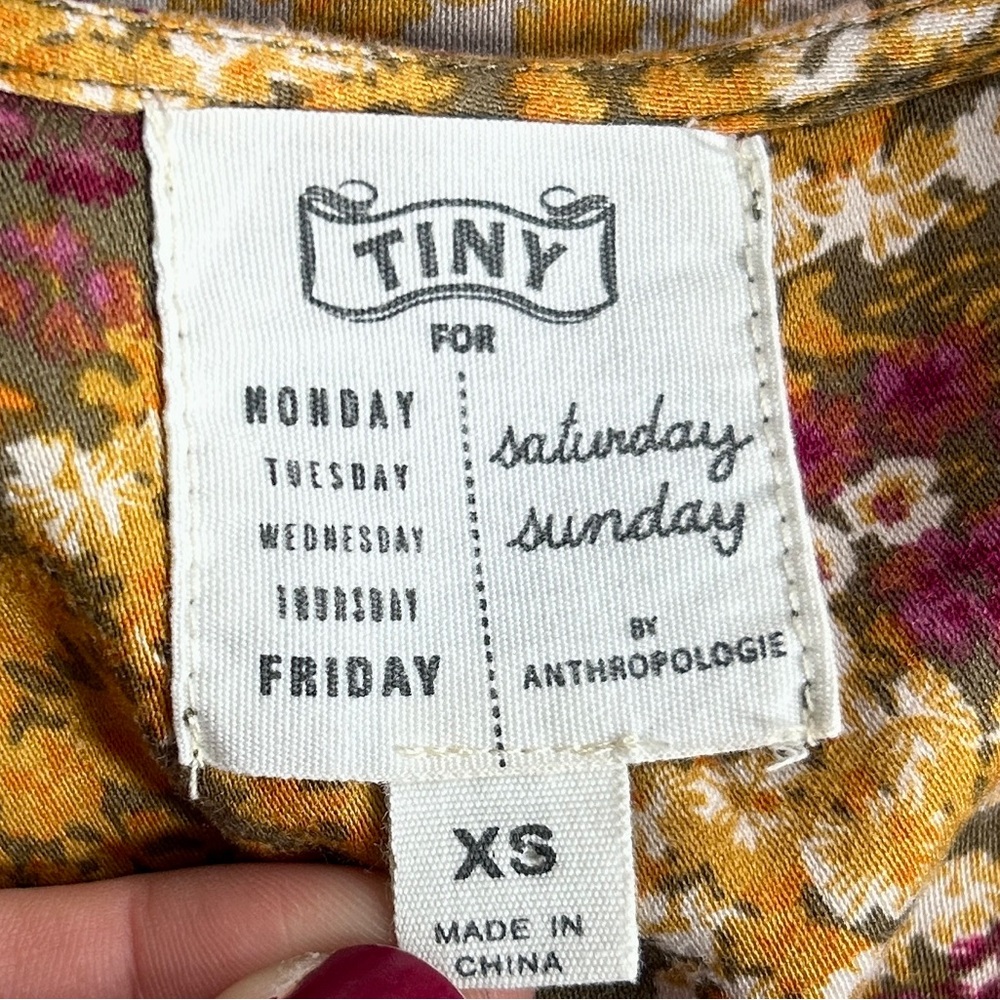 Anthropologie Tiny Shoreline Floral Midi Dress Boho Cottage Whimsy Feminine | XS - Picture 2 of 15